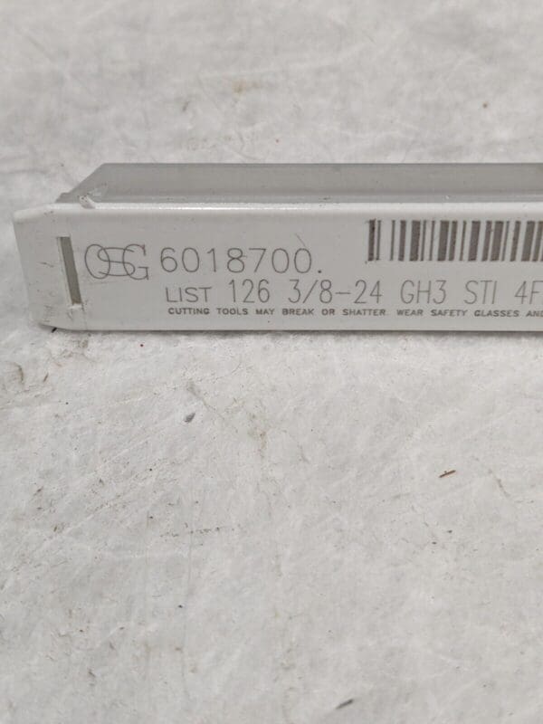 OSG Hand STI Tap: 3/8-24 UNF, H3, 4 Flutes, Bottoming Chamfer 6018700