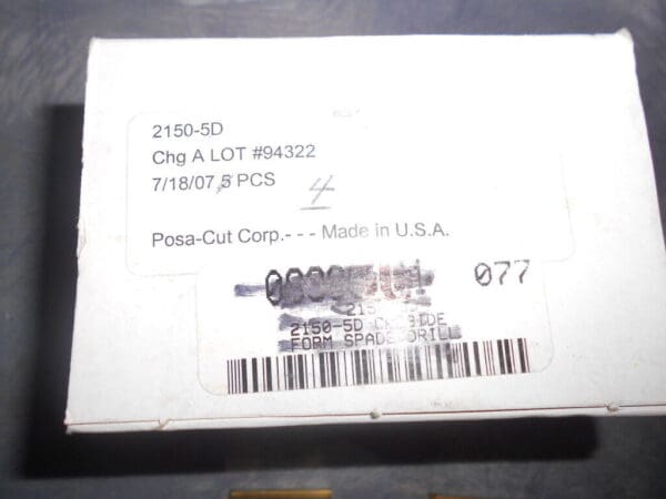 Posa-Cut Carbide Form Spade Drills 1 Qty 4 2150-5D