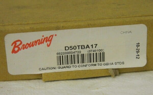 Browning D50tba17 2 Strand Taper Bore 17 Teeth Roller Chain Sprocket