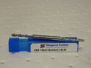 Niagara HSS Square End Mill 1/8" x 3/16" x 3/4" x 3-1/8" OAL 2 FL N68040