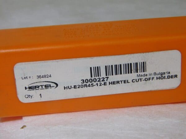 Hertel Indexible Grooving Cutoff Toolholder 3/4” Shank Dia 20mm Max DOC 3000227