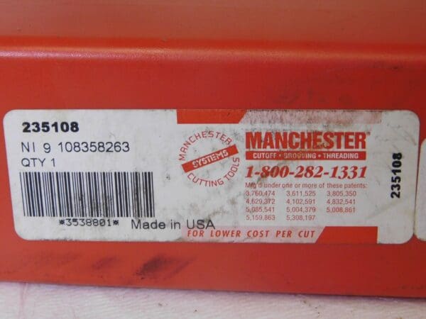 Manchester Sq Right Angle Shank Toolholder 1.25”x1.06” Shank LH 6” OAL 235108