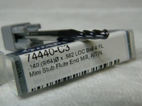 Harvey Tool Mini Stub FL End Mill .140 x .562 LOC 4 FL Qty 2 74440-C3