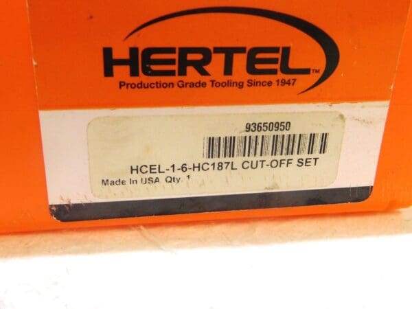 Hertel Indexible Cutoff Toolholder 1-5/8” Max Workpc Dia LH 1”x1” Shank 93650950