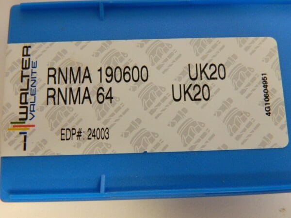 WALTER - RNMA64 UK20, ROUND, INDEXABLE CARBIDE TURNING / BORING INSERT QTY 10