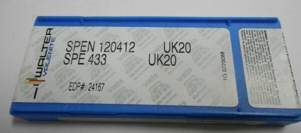 Walter Valenite Carbide Inserts SPEN120412 Grade-UK20 Qty 10 24167