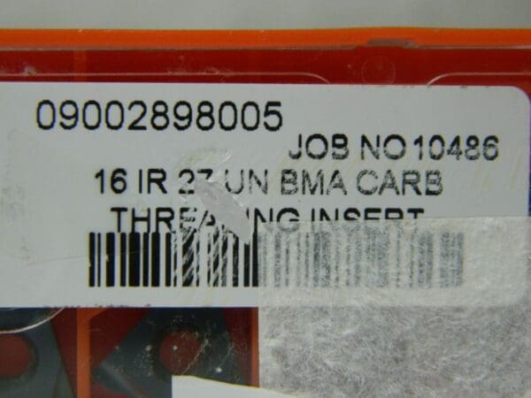 Carmex 16 IR 27 UN BMA Carbide Threading Inserts Qty. 10 09002898005