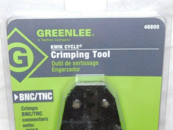 Greenlee Kwik Cycle Crimping Tool BNC/TNC 46800