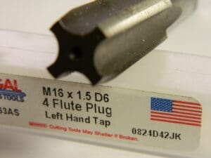 Regal M16x1.50 Metric Fine D6 4-FL HSS Straight Fl Standard Hand Tap 029163AS