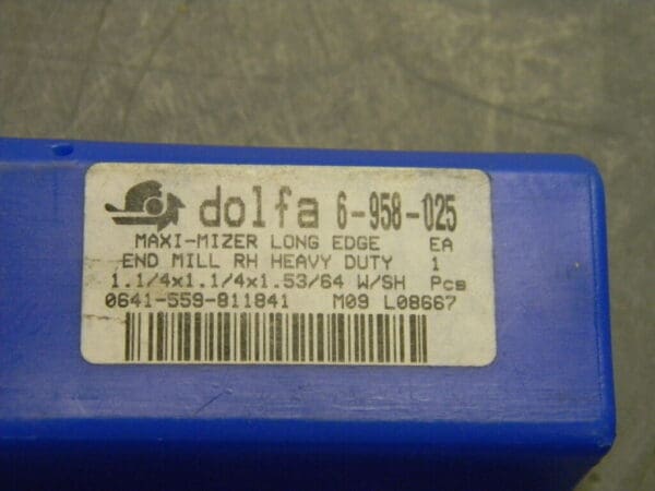 Dolfa Heavy Duty End Mill 1.1/4" X 1.1/4" X 1 .53/64" W/SH RH 6-958-025