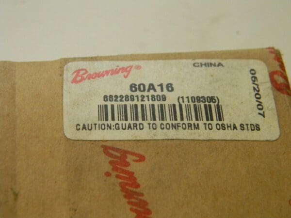 Browning Steel 5/8" 16 Teeth Plate Roller Chain Sprocket Model 60A16