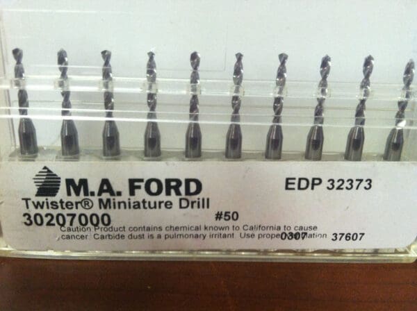 M.A. Ford Mini Drills 0.700" x 1/8" x .480" x 1-1/2" Carbide Lot of 19 #30207000