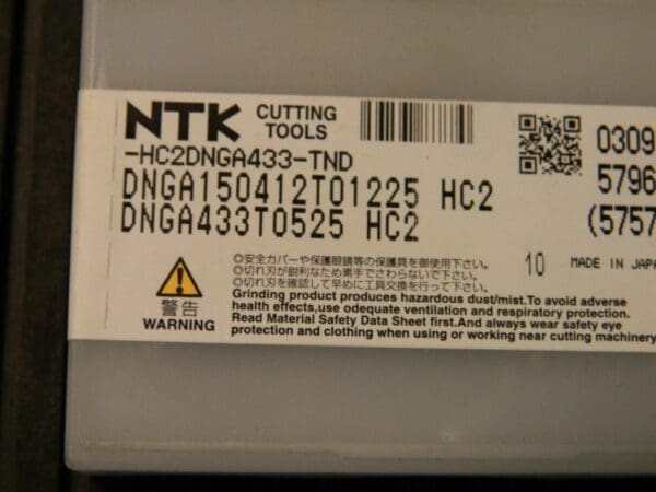 NTK Cutting Tools Carbide Milling Inserts DNGA433T0525 HC2 #5527866