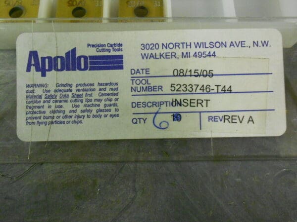 Apollo Tool Carbide Inserts #5233746-T44