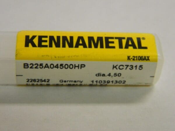 Kennametal Carbide Jobber Drill Bit B225A04500HP Grade KC7315 4.5mm #2262542