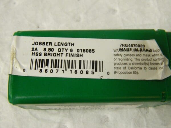 Precision Twist Drill Jobber Drill 0.3346" 118° Point HSS 6 Pack 016085