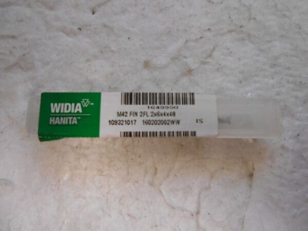 Widia Hanita Solid Carbide End Mill 2mm x 4mm x 48mm M42 2FL