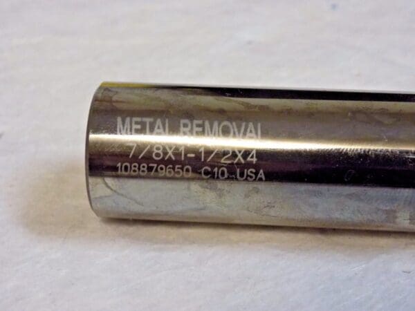 Metal Removal Square End Mill 7/8" x 1-1/2" x 4" 4FL Solid Carbide #M33640