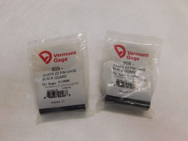 Vermont Gage Steel Minus Plug and Pin Gage 0.809" Class ZZ Lot of 2 #911280900