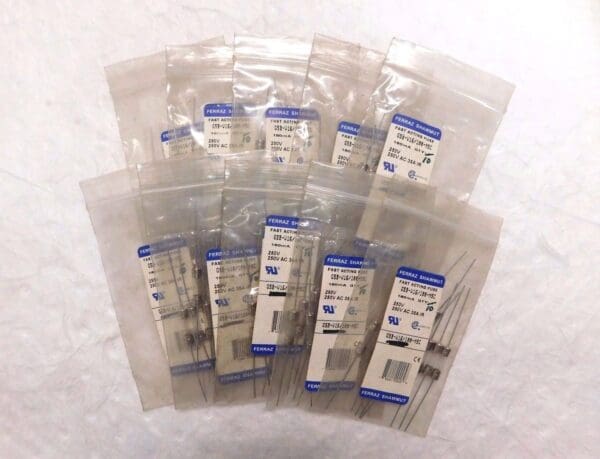 Ferraz Shawmut Fast Acting Mini Glass Fuse 250V 0.16A 10PK #GSB-V16/100