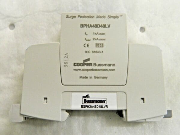 Cooper Bussmann 1 Phase Surge Protection Device 60 VAC/VDC 2P BSPH2A48D48LVR