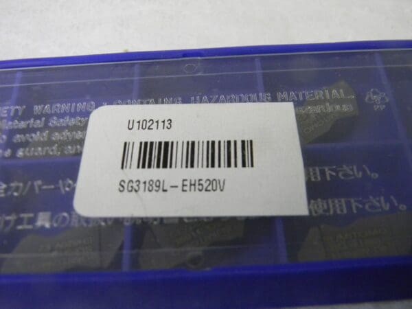 Sumitomo Carbide Grooving Inserts SG3189 EH520V 0.150” Max DOC Qty-10 U102113