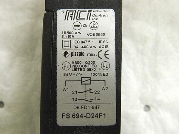 ACI Non-Metallic Safety Switch De-Energized Solenoid Release 10A 1NO+1NC 116072