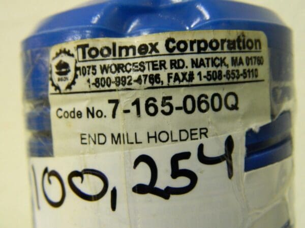 Toolmex Corporation End Mill Holders with NMTB Quick Change 7-165-060Q