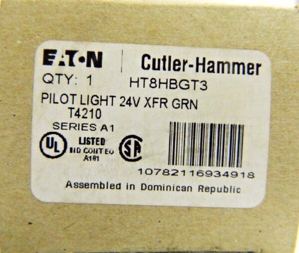 Eaton Cutler-Hammer Green Pilot Light 30-1/2mm Mount Hole #HT8HBGT3