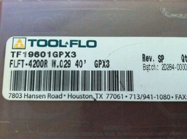 Tool-Flo FLFT4200R W.029 40' GPX3 Indexable Carbide Grooving Inserts TF19601GPX3