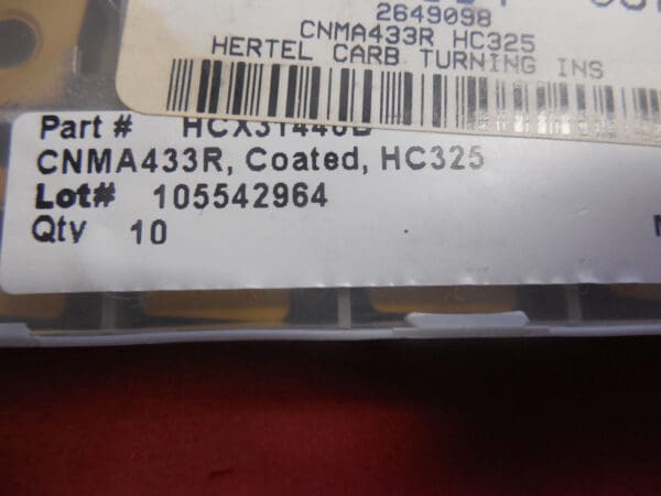 Hertel CNMA433R HC325 Carbide Inserts Qty. 10 #2649098