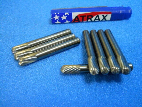 Atrax Diamond Cut Router Bits 1/4" x 2" Drill Point Flute 1 Lot of 8