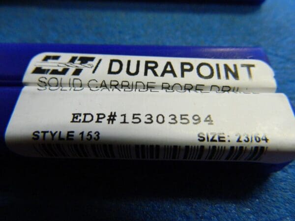 CJT Durapoint 23/64" x 2-3/4" x 4-1/4" Solid Carbide Bore Drill 15303594