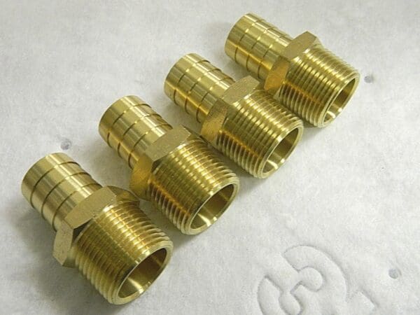 Jupiter Pneumatics Brass Hose Barb Male NPT Connectors Qty 4 2750006040JP