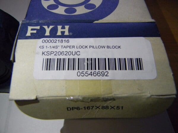 FYH KSP20620UC KS 1-1/4S" Taper Lock Pillow Block