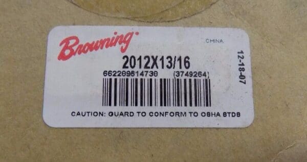 Browning 2012x 3749264 13/16" Taper Bore Bushing Qty. 1