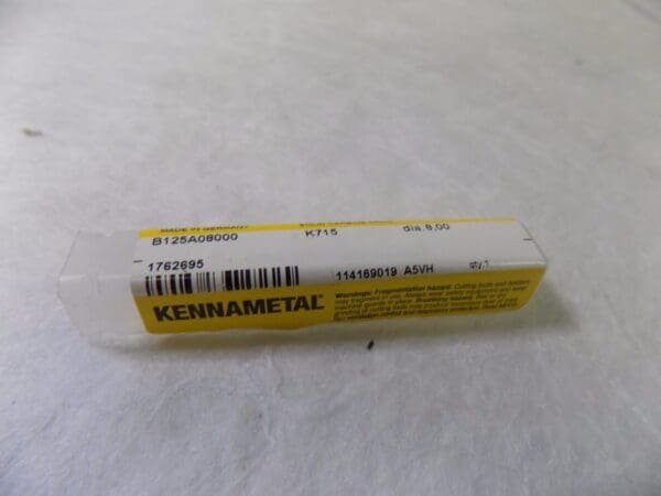 Kennametal B125a08000 K715 1762695 3fl 8mm Shank Dia 110mm Carbide Jobber Drill