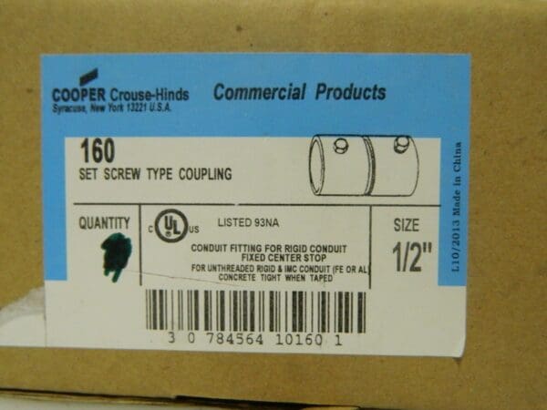 Cooper Malleable Iron Set Screw Rigid Intermediate Coupling 12Pk 1/2" Trade 160