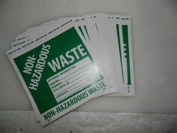 NMC Non-Hazardous Waste Safety & Facility Labels Message 23 Pack HW5W