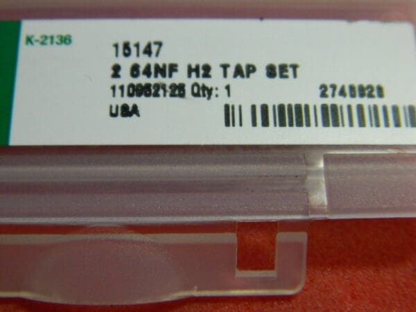 Widia #15147 2-64 H2 3FL HSS Hand Tap Set Qty. 3