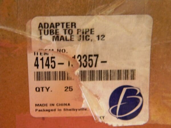 Barnes 1" -3/4" Male JIC 12mm Metric Steel Adapters Qty 25 4145-13357