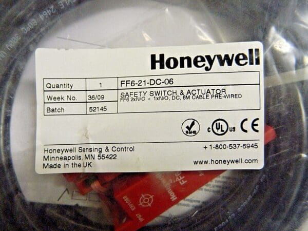 Honeywell ABS Noncontact Safety Limit Switch 30VDC 1A NO/2NC Config FF6-21-DC-06