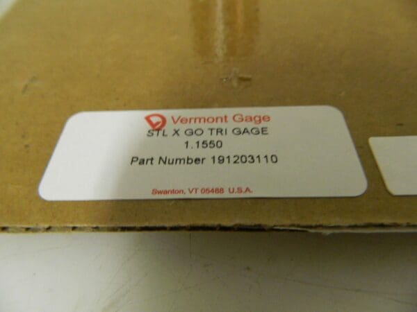 Vermont Gage STL X Go Tri Gage Pin Only 1.1550 191203110