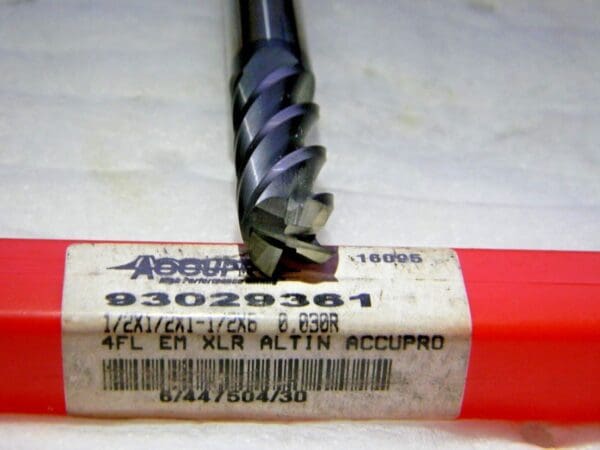 Accupro 1/2" x 1/2" x 1-1/2" x 6" 4Fl Single End Carbide End Mill 93029361