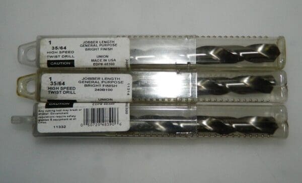 Pro Jobber Drills 3 Pack 35/64" x 6-5/8" OAL 118° Bright HSS 48390