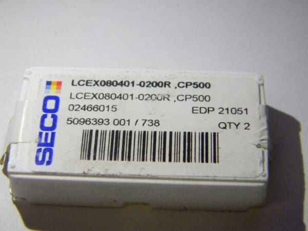 Seco Carbide Turning Inserts LCEX080401-0200R Grade CP500 box of 2 21051