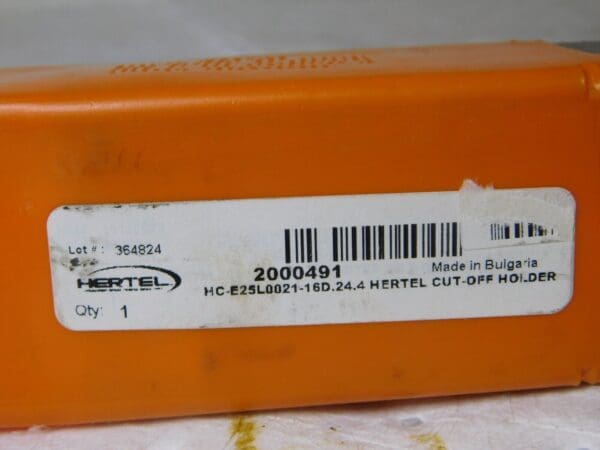 Hertel Indexible Cutoff Toolholder 21mm Max DOC 25mm Shank Dia 5” OAL 2000491