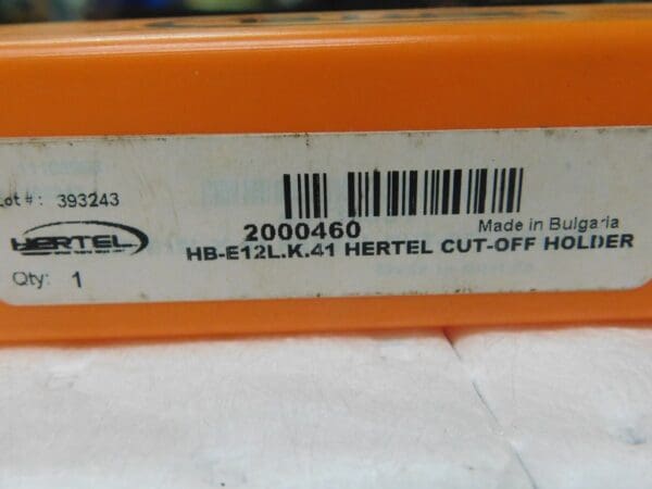 Hertel Indexible Cutoff Toolholder 21mm Max DOC 25mm Shank Dia RH 5”L 2000477