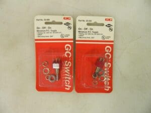 GC Miniature Toggle Switch 2 Pack GC/Waldom DPDT On-Off-On Sequence 35-059