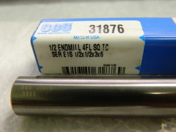 SGS Carbide Square End Mill 1/2" Diam 3" LOC 31876